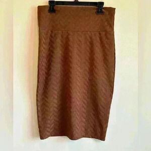 LulaRoe Brown Cassie Chevron Straight Pencil Skirt - Women’s Small 24 1/2” Long